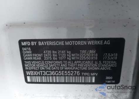 2016 BMW X1 xDrive28I z USA, uszkodzony, nr VIN WBXHT3C36G5E55276